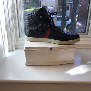 Black Leather Gucci Sneakers-Men’s Size 11